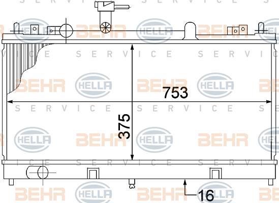 Radiateur moteur (Radiateur de refroidissement) HELLA ref. 8MK 376 769-671