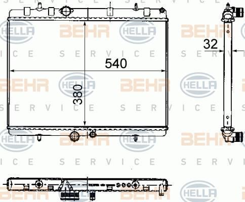 Radiateur moteur (Radiateur de refroidissement) HELLA ref. 8MK 376 700-524