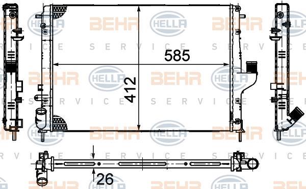 Radiateur moteur (Radiateur de refroidissement) HELLA ref. 8MK 376 787-651
