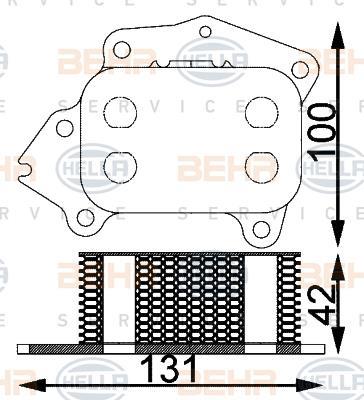 Radiateur d'huile moteur (Refroidisseur d'huile moteur) HELLA ref. 8MO 376 797-101