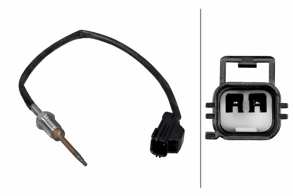 Capteur Température Gaz HELLA 6PT 358 226-501 - 890 Mm - Compatible Audi, VW, Seat, Skoda