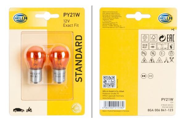 Ampoule HELLA 2 ✕ PY21W - ref. 8GA 006 841-123