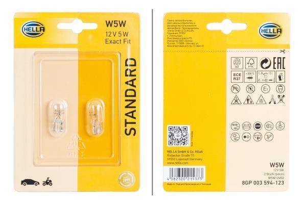 Lâmpada HELLA 2 ✕ W5W - ref. 8GP 003 594-123