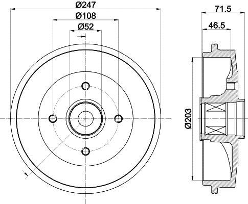 Tambour de frein HELLA ref. 8DT 355 302-791