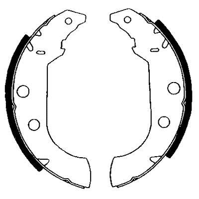 Jeu de 4 mâchoires de frein (Garniture de frein à tambour) HELLA ref. 8DB 355 001-101