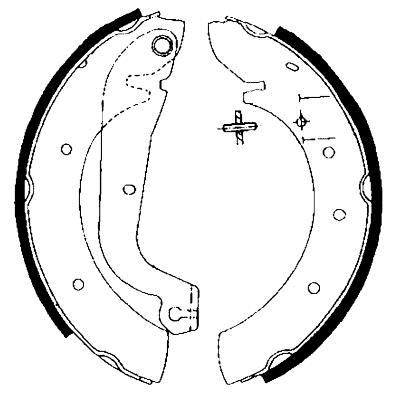 Jeu de 4 mâchoires de frein (Garniture de frein à tambour) HELLA ref. 8DB 355 001-451