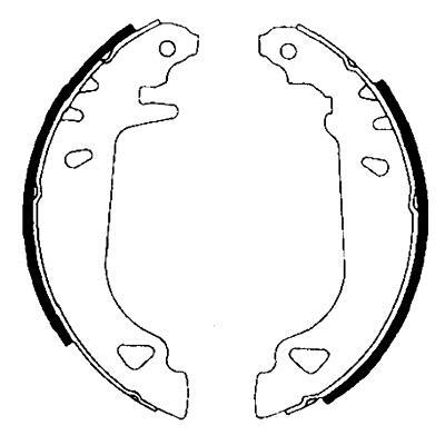 Jeu de 4 mâchoires de frein (Garniture de frein à tambour) HELLA ref. 8DB 355 001-011