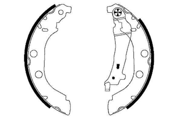 Jeu de 4 mâchoires de frein (Garniture de frein à tambour) HELLA ref. 8DB 355 001-801