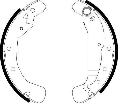 Jeu de 4 mâchoires de frein (Garniture de frein à tambour) HELLA ref. 8DB 355 002-631