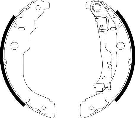 Jeu de 4 mâchoires de frein (Garniture de frein à tambour) HELLA ref. 8DB 355 003-031