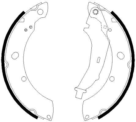 Jeu de 4 mâchoires de frein (Garniture de frein à tambour) HELLA ref. 8DA 355 051-311