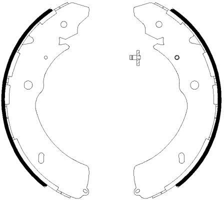Jeu de 4 mâchoires de frein (Garniture de frein à tambour) HELLA ref. 8DB 355 038-031