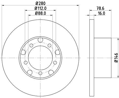 Discos de travão HELLA 8DD 355 100-201