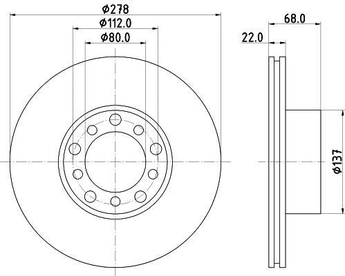 Discos de freno HELLA ref. 8DD 355 100-401
