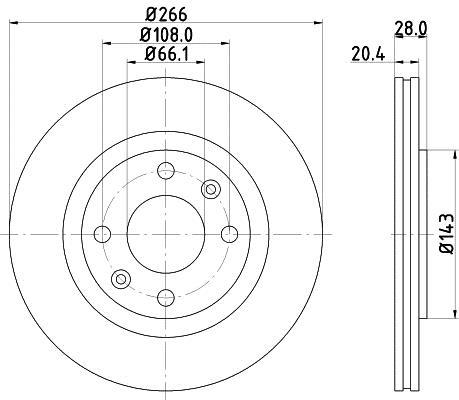 Disques de frein HELLA ref. 8DD 355 102-051