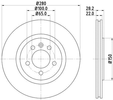Disques de frein HELLA 8DD 355 102-741