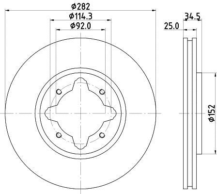 Disques de frein HELLA 8DD 355 104-971