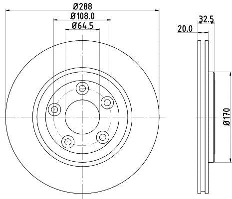 Disques de frein HELLA ref. 8DD 355 106-831
