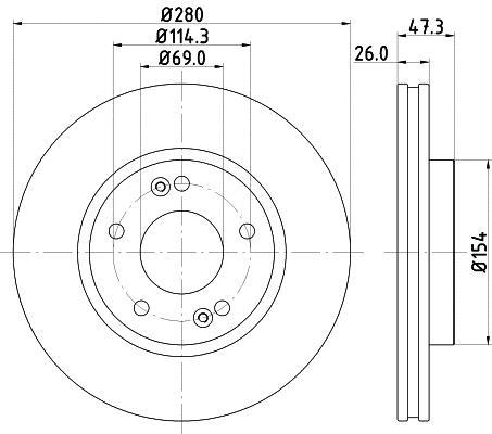 Disques de frein HELLA ref. 8DD 355 120-141