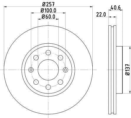 Disques de frein HELLA 8DD 355 112-581