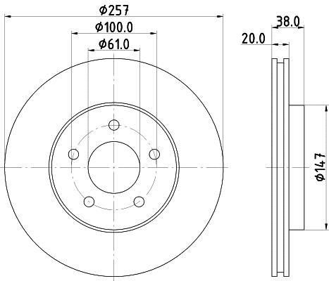 Disques de frein HELLA 8DD 355 113-351