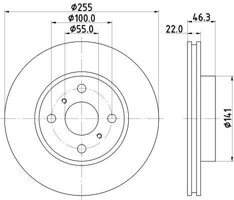 Disques de frein HELLA ref. 8DD 355 113-581