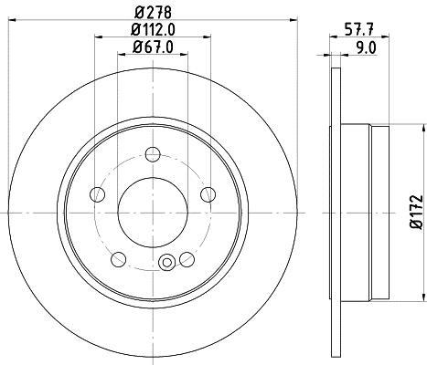 Disques de frein HELLA ref. 8DD 355 114-181