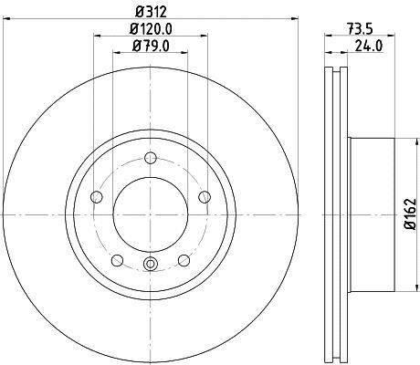 Disques de frein HELLA ref. 8DD 355 115-381