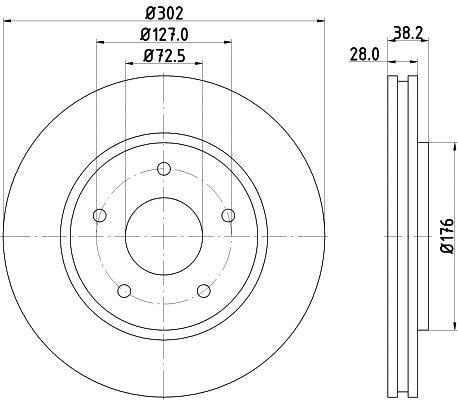 Disques de frein HELLA ref. 8DD 355 115-841