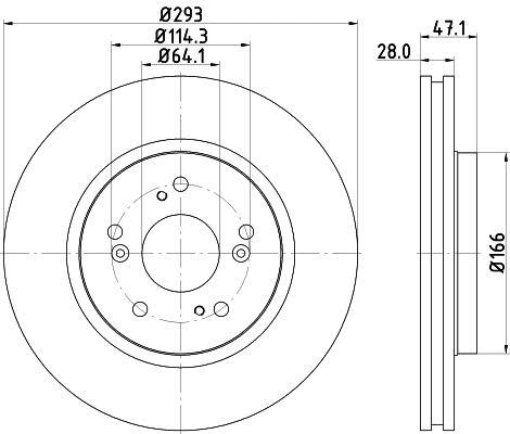 Disques de frein HELLA 8DD 355 115-941