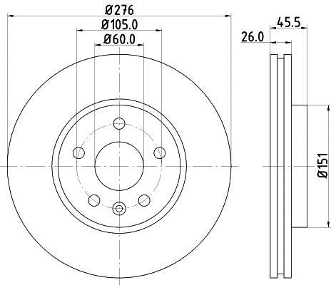 Disques de frein HELLA 8DD 355 116-351