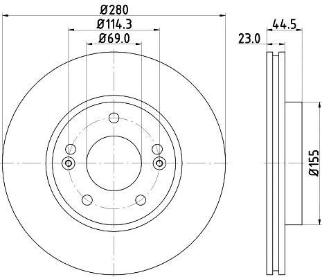 Disques de frein HELLA ref. 8DD 355 131-361