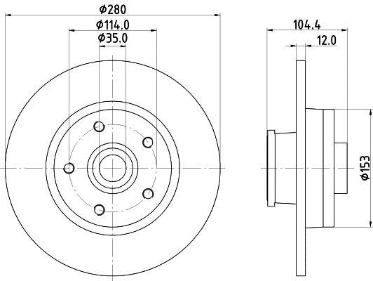 Disques de frein HELLA ref. 8DD 355 125-281