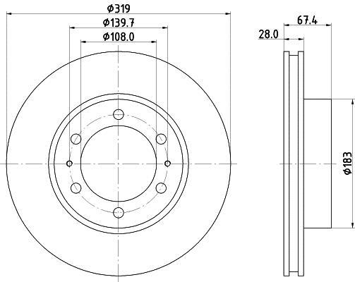 Disques de frein HELLA 8DD 355 126-771
