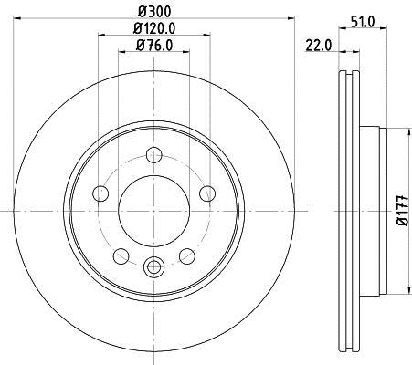 Disques de frein HELLA ref. 8DD 355 125-571