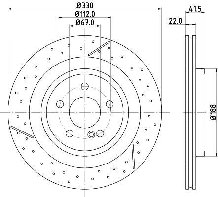 Disques de frein HELLA ref. 8DD 355 126-441