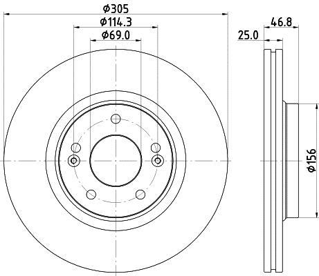 Disques de frein HELLA ref. 8DD 355 126-541