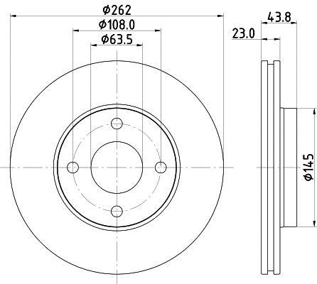 Disques de frein HELLA ref. 8DD 355 126-601