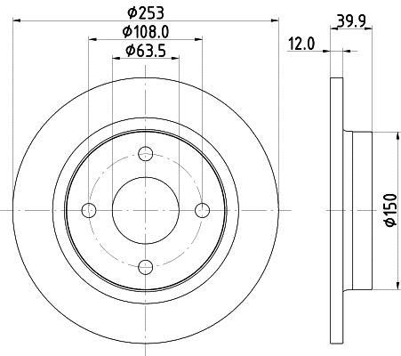 Disques de frein HELLA ref. 8DD 355 126-611