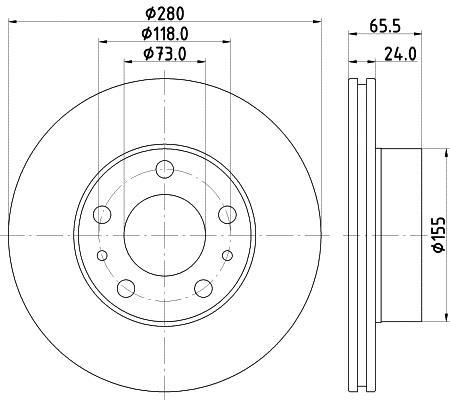 Discos de travão HELLA 8DD 355 132-141