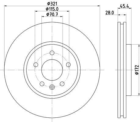 Disques de frein HELLA 8DD 355 132-171