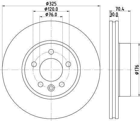 Disques de frein HELLA ref. 8DD 355 132-211