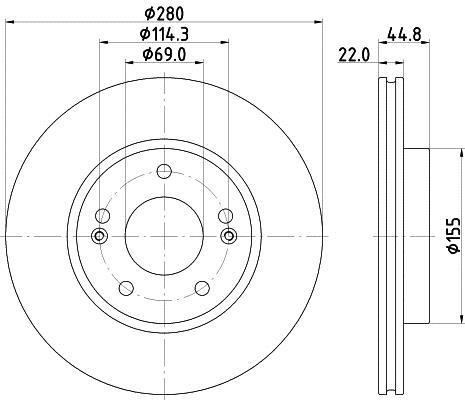 Disques de frein HELLA 8DD 355 132-641
