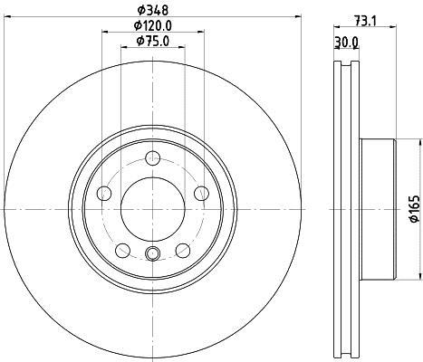 Disques de frein HELLA ref. 8DD 355 133-201