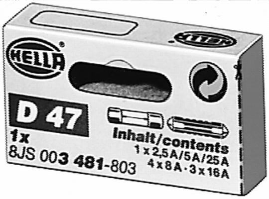 Jeu de fusibles HELLA ref. 8JS 003 481-803