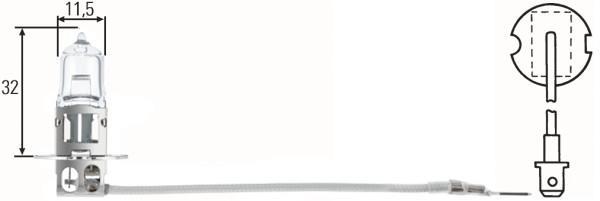 Hella 8GH 002 090-251 Ampoule - H3 - Heavy Duty - 24V - 70W - Quantité:1