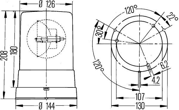 Feu tournant HELLA 2RL 006 295-301 Feu tournant HELLA 2RL 006 295-301