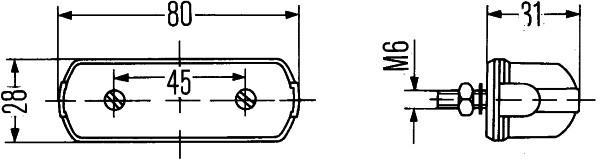 Foco iluminação de matrícula HELLA ref. 2KA 001 389-101