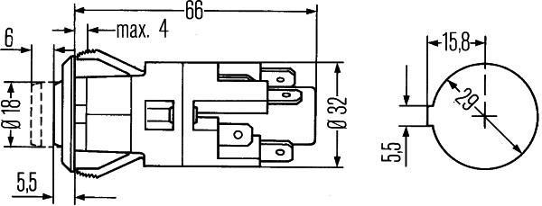Interrupteur de signal de détresse HELLA 6HF 001 579-157