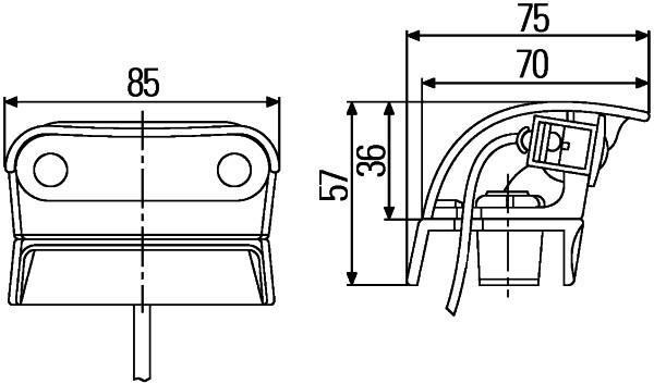 Foco iluminação de matrícula HELLA ref. 2KA 959 640-601